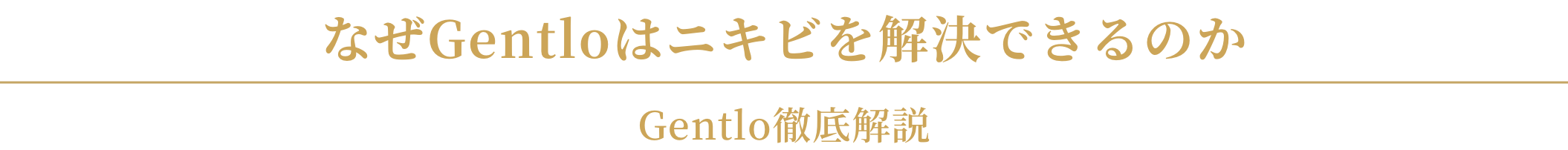 なぜGentloはニキビを解決できるのか